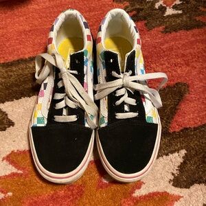 Checkered colorblock Vans size 3